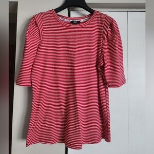 Anne Klein Red and White Striped Shirt